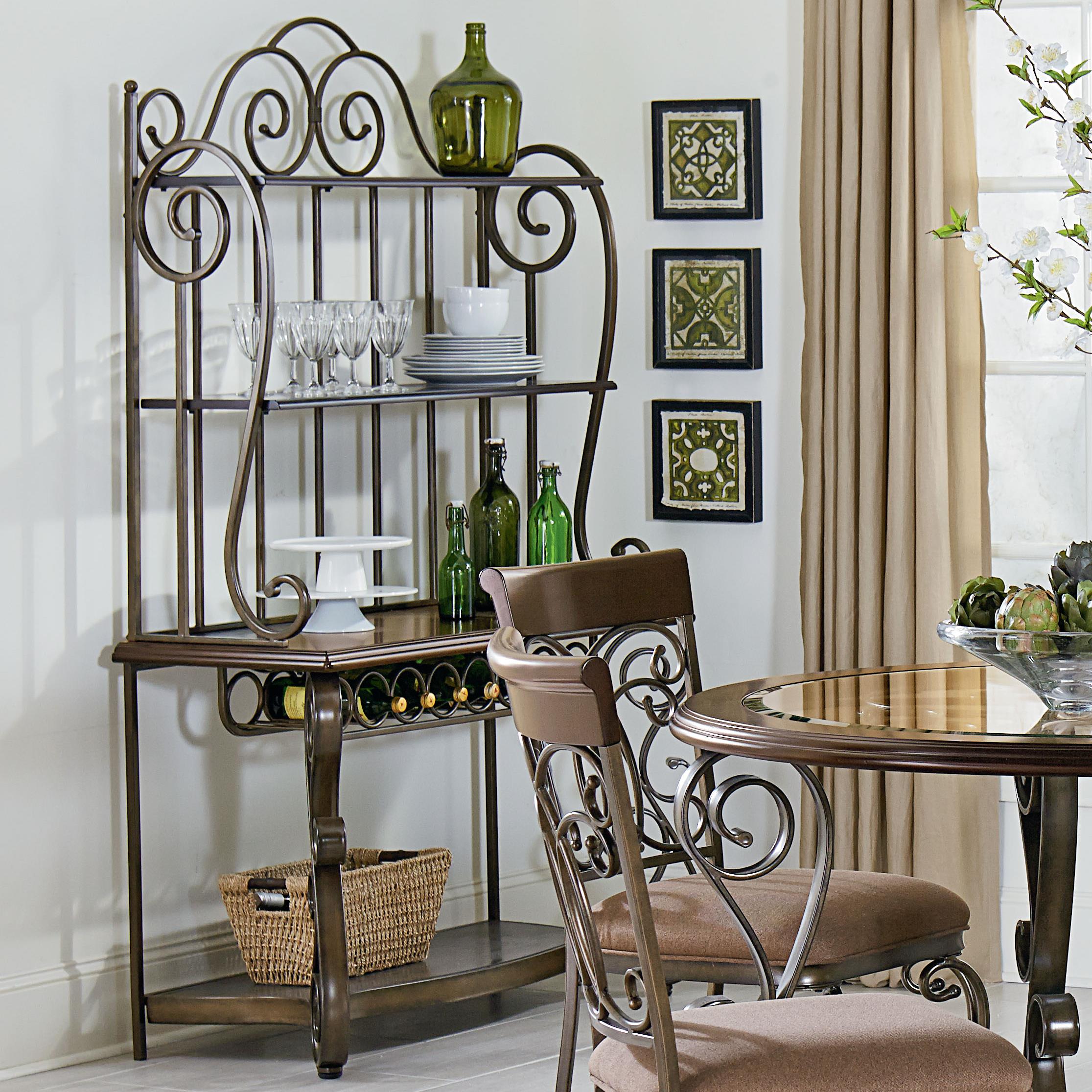 Standard Furniture Bombay 13429 Ornate Baker's Rack Dunk & Bright